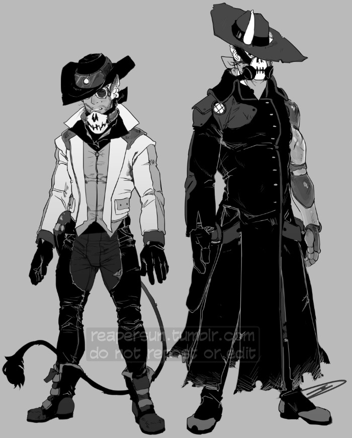 Made some character sheets for my piece for the Purity Anthology. Alien gunslingers