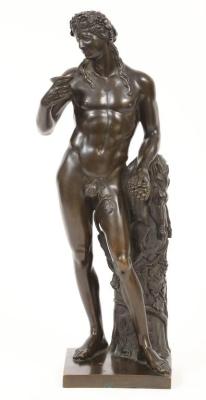 domus-aurea2:  ganymedesrocks: After Michel Anguier (1612-1686) and Louis Garnier (1638-1728) A Bacchus Grand Tour Bronze Statuette -  Bacchus depicted facing to dexter and holding a tazza in his right hand and bunch of grapes in his left; patinated