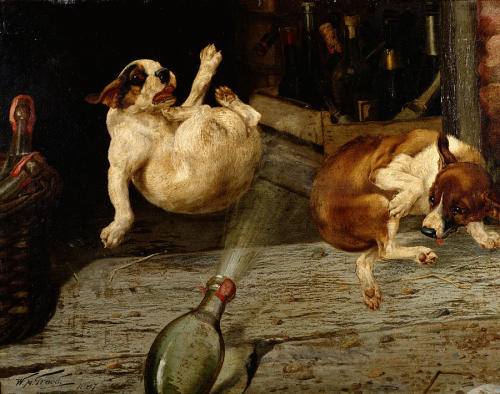 garnetshell:doggosource:oh to be a pup being painted - by William Henry Hamilton Trood (1848-1899). 