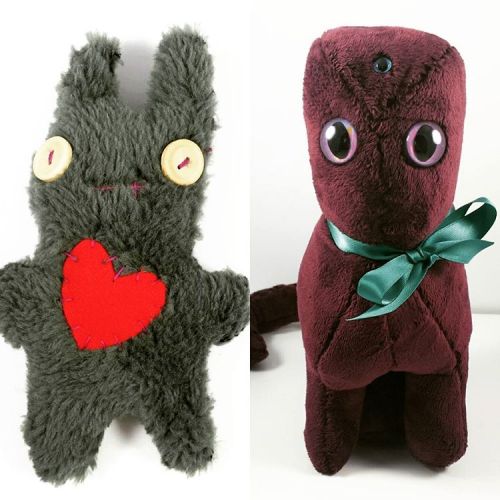 Two new creepos in the shop, waiting for you, wondering why they&rsquo;re not home yet.#plush #p