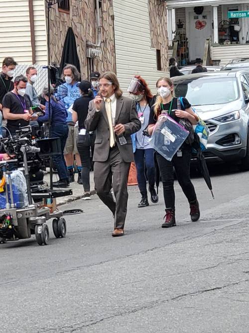 James, Megan and Diego filming The Blacklist on Staten Island April 29, 2021 (photos by Mario Buon /