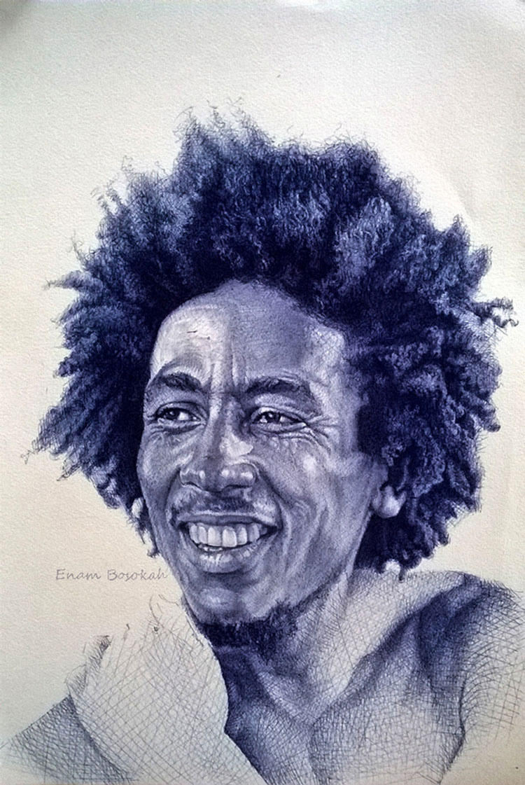 Retratos hiperrealistas hechos sólo con un bolígrafo. Impresionante!
