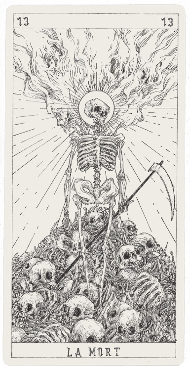 orphicss: La Mort, Orphics tarot card. I’m still not able to pick one so please enjoy my two beautif