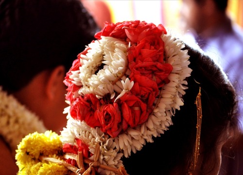 Tamil bride hair decoration