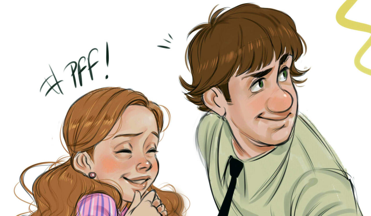 nissa-draws:Jim &amp; Pam