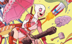 gunpowderandspark:  Marvel has three separate ladies who have a supplementary superpower of being Total Fangirls.Gwenpool has read every Marvel comic and knows all her enemies’ secrets.  Ms. Marvel’s fanfiction helps her to connect with the people