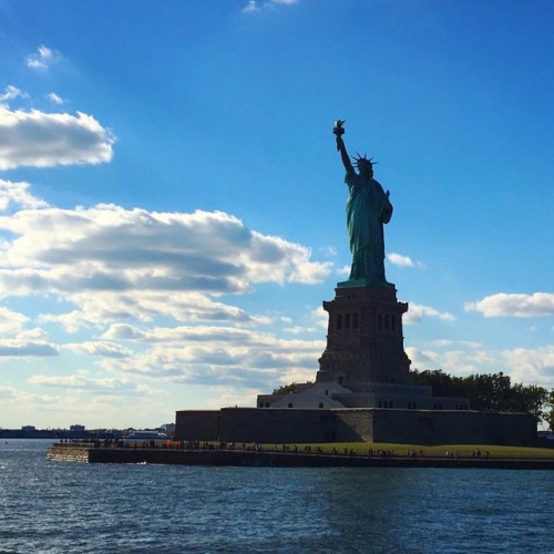 The view of the Statue of Liberty from a boat is Breathtaking. #statueofliberty #newyork #NYC #newyo