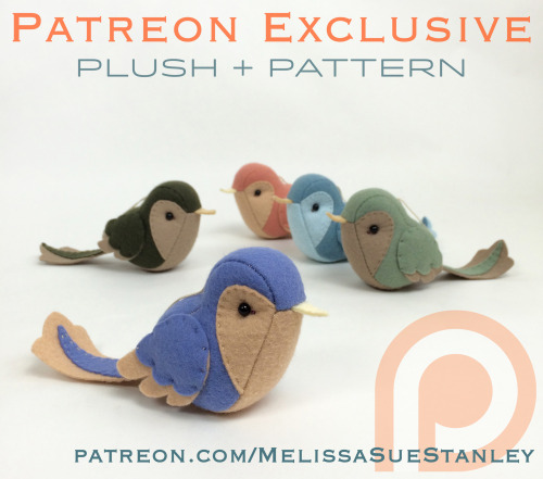 Patreon Plush!  And Patterns! Kicking off 2017 with a new bird design - and my first-ever 