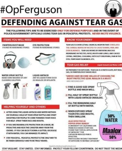 maxineanwaar:  Protect yourself from teargas. Palestinians send solidarity and advice to peaceful demonstrations facing police crackdown in Ferguson. 