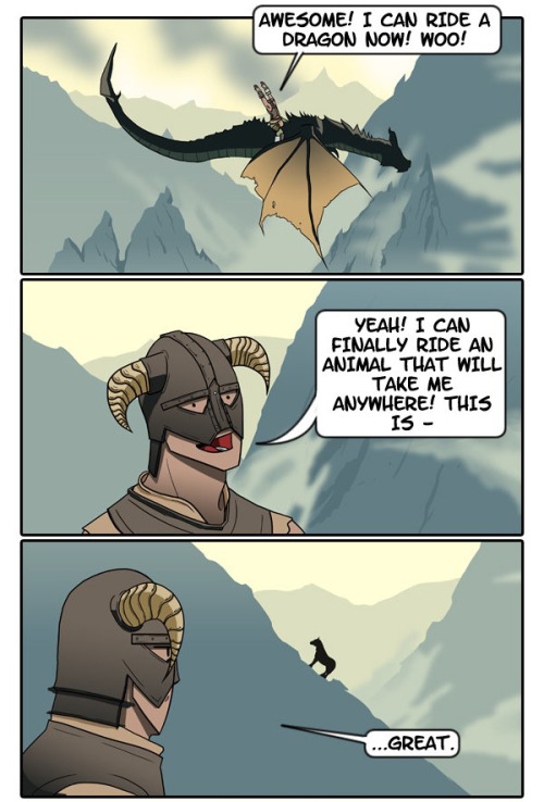 pondscum-n-bubblegum: infamous-second-daughter: dorkly: Skyrim: The Dragonborn Rides Again Dreams do