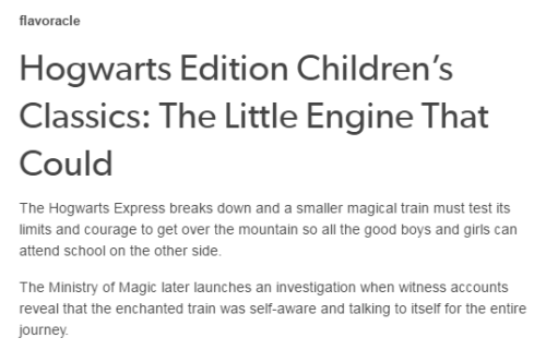 flavoracle:Hogwarts Edition Children’s Classics Somebody suggested I make a post with all of these t