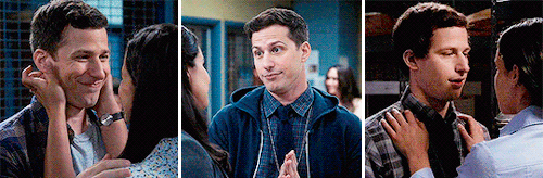 sergeant-santiago:Make me choose⇒ Anonymous asked: Jake looking at Amy or Amy looking at Jake