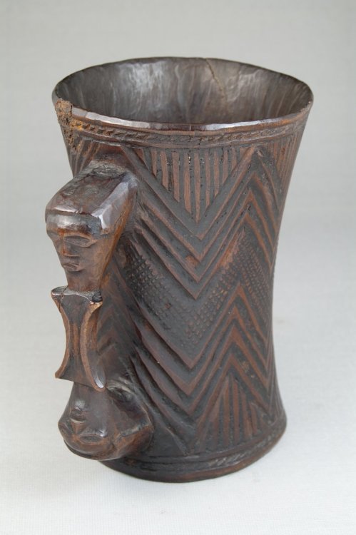 Wooden cup of the Kuba people, Democratic Republic of the Congo.  Artist unknown; early 20th century