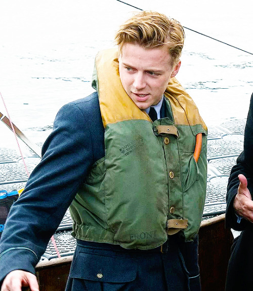 Jack Lowden on the set of Dunkirk.