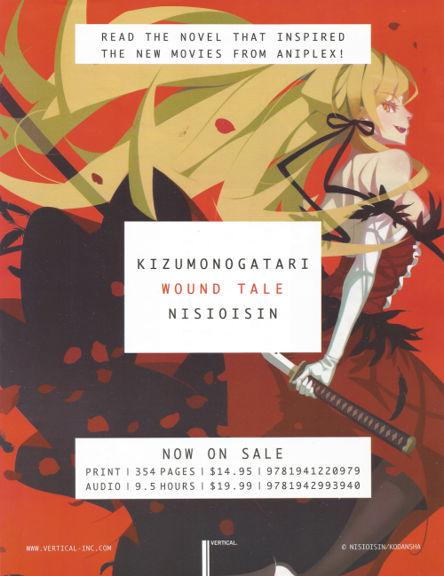 Monogatari Series novel promotional postersGiven out at the screening of Kizumonogatari Movie 3