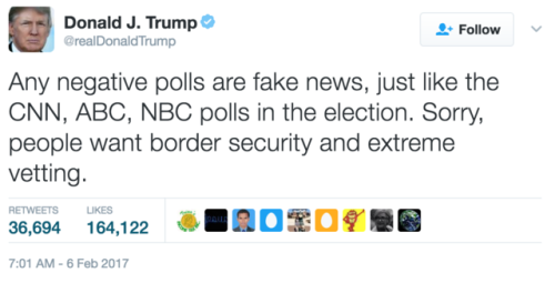 ANY NEGATIVE POLLS ARE FAKE NEWS(Source)