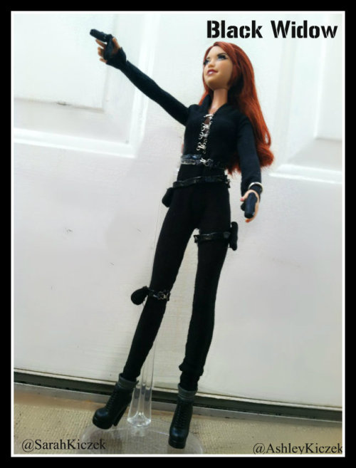 My Sisters and I made a Custom Black Widow doll! She is the Barbie Stardoll by Barbie Bisou - Orange