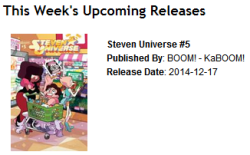 Got an email saying issue 5 of the SU comic comes out next Wednesday!