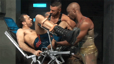 fistingbrazil:  Sylvain Lyk serving as a punch bag 