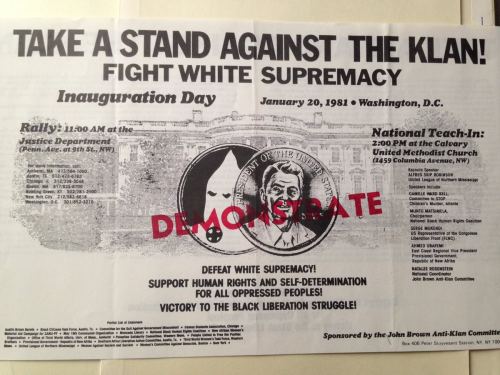 fuckyeahanarchistposters: 1981: Poster for the protest against Reagan’s first inauguration