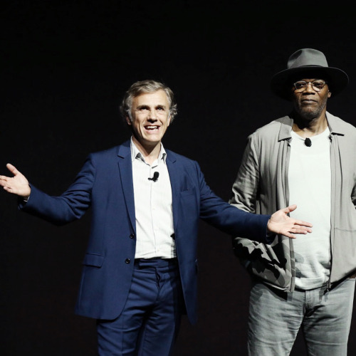 fychristophwaltz: Christoph Waltz, Samuel L. Jackson speak onstage during CinemaCon 2016 | April 12,