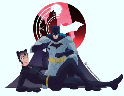 The Cat and Bat. Maximum grumpiness from the Batman! 
