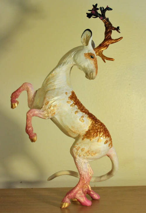 from sketch to sculpture: The Gilded Lady Kirin (2012).She is a polymer clay sculpture, created by h