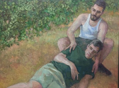 ydrorh:Two Figures, 2021, Oil on canvas, adult photos