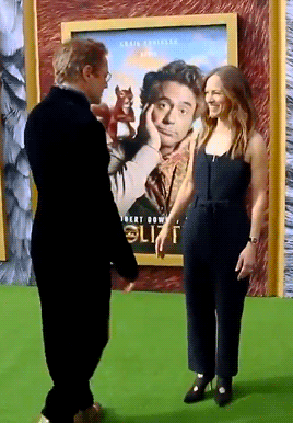 van-dyne: Please they’re being too cute Robert Downey Jr. and Susan Downey at Dolittle Premiere