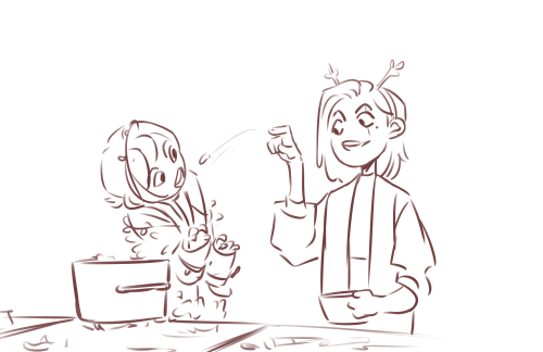 cutetanuki-chan: Anne and Sasha are in charge of dinner while Marcy is in charge of the decorations 