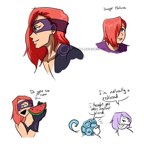 What if Melone is actually a natural redhead and he just dyes his hair different colours. Hypothetic