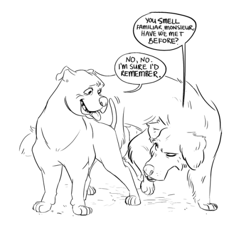 Twitter sketchdump! The dogs are Jean and Javert… don’t judge.