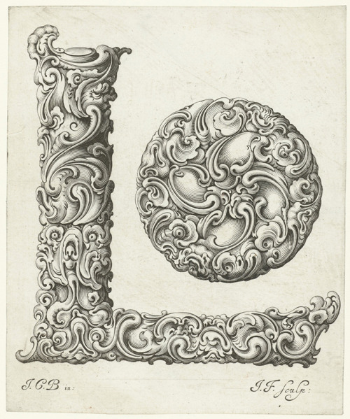 Jan Christian Bierpfaff, Alphabet of organic type from Libellus Novus Elementorum Latinorum, mid 17t