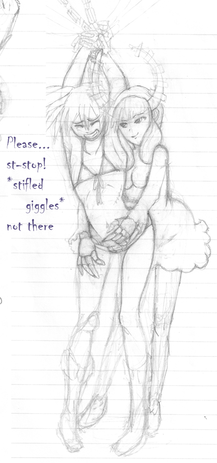 otokonokotron:  some doodles of brs in tickle agony