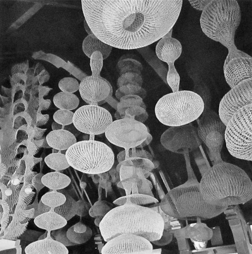 scandinaviancollectors: RUTH ASAWA, Artist’s living room in San Fransisco early 1970s with various c