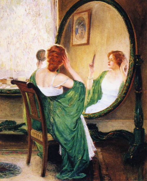 guy-rose:The Green Mirror, 1911, Guy RoseMedium: oil,canvas