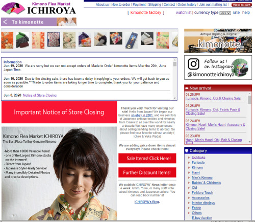 It&rsquo;s sad news that the great kimono on-line store Ichiroya will close it&rsquo;s busin