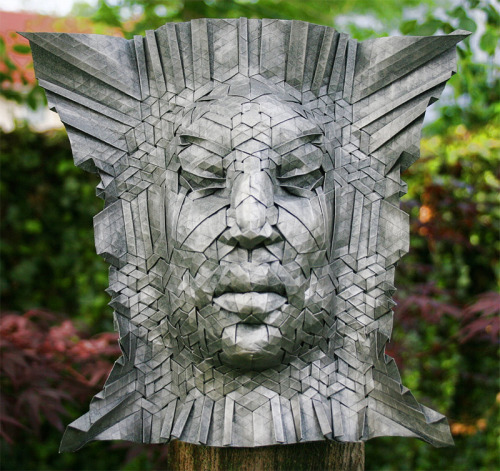 itscolossal: New Tessellated Origami Masks by Joel Cooper