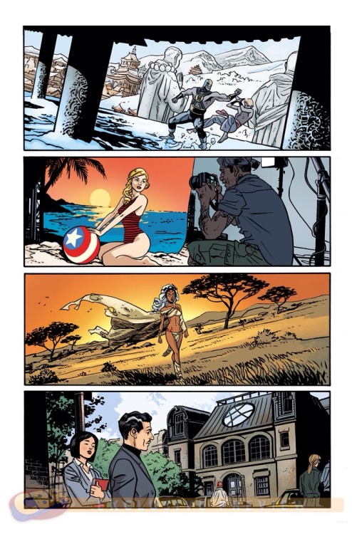 chrissamnee:  Two pages from the Marvel 75th Special that jordiecolorsthings and did with James Robi