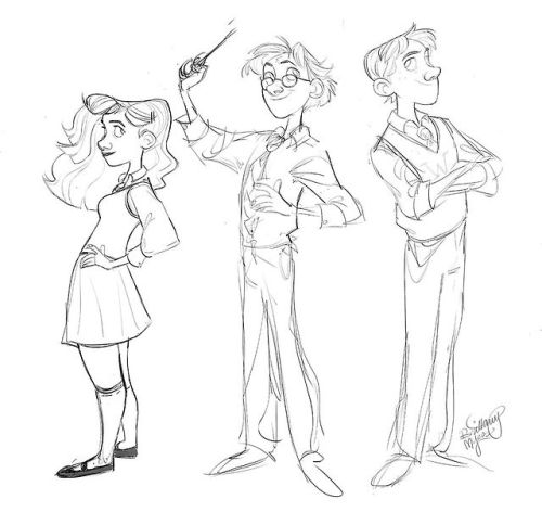 britt315:Late night Harry Potter trio sketch.