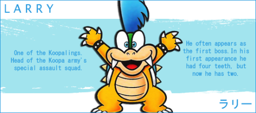 Koopalings + translations of their character descriptions in the Encyclopedia Super Mario Bros. and 