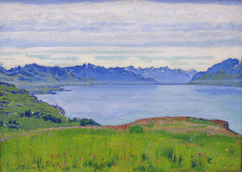artist-hodler: Landscape on Lake Geneva, 1906, Ferdinand Hodler