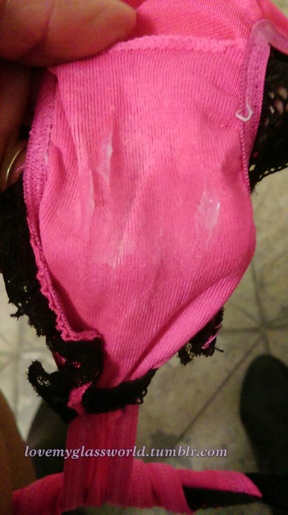 lovemyglassworld:  Mmmm…..Love day 1 of a panty and breaking out the vibrator to get the juices flowing. Soaked all the way through and the cream just kept on flowing all day long 😊   To order email me at barbieworldejz@yahoo.com 