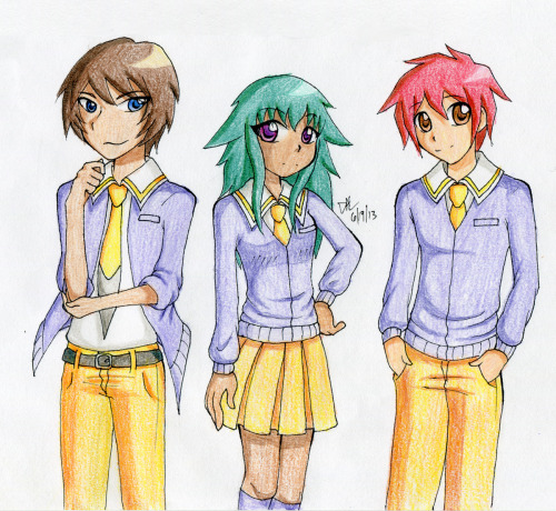 dalchan:  More characters from a comic I’m working on.These are the high-schoolers. From  