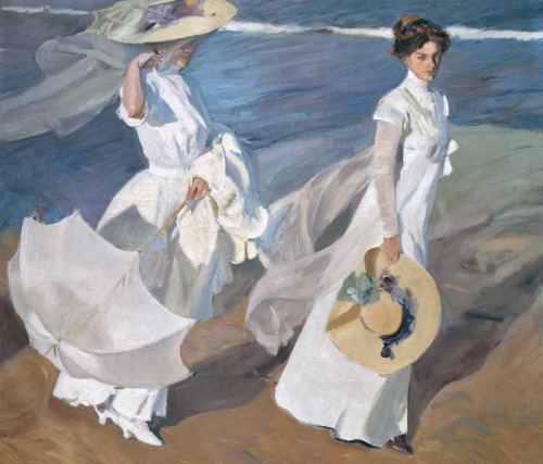 a-hulder:”Capturing the Moment” - 1906“Strolling along the Seashore” - 1909by Joaquín Sorolla y Bast