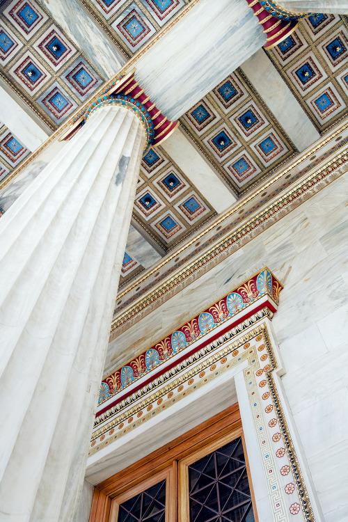 2seeitall:Colorfully decorated entrance ceiling of the Academy of Athens, Greece