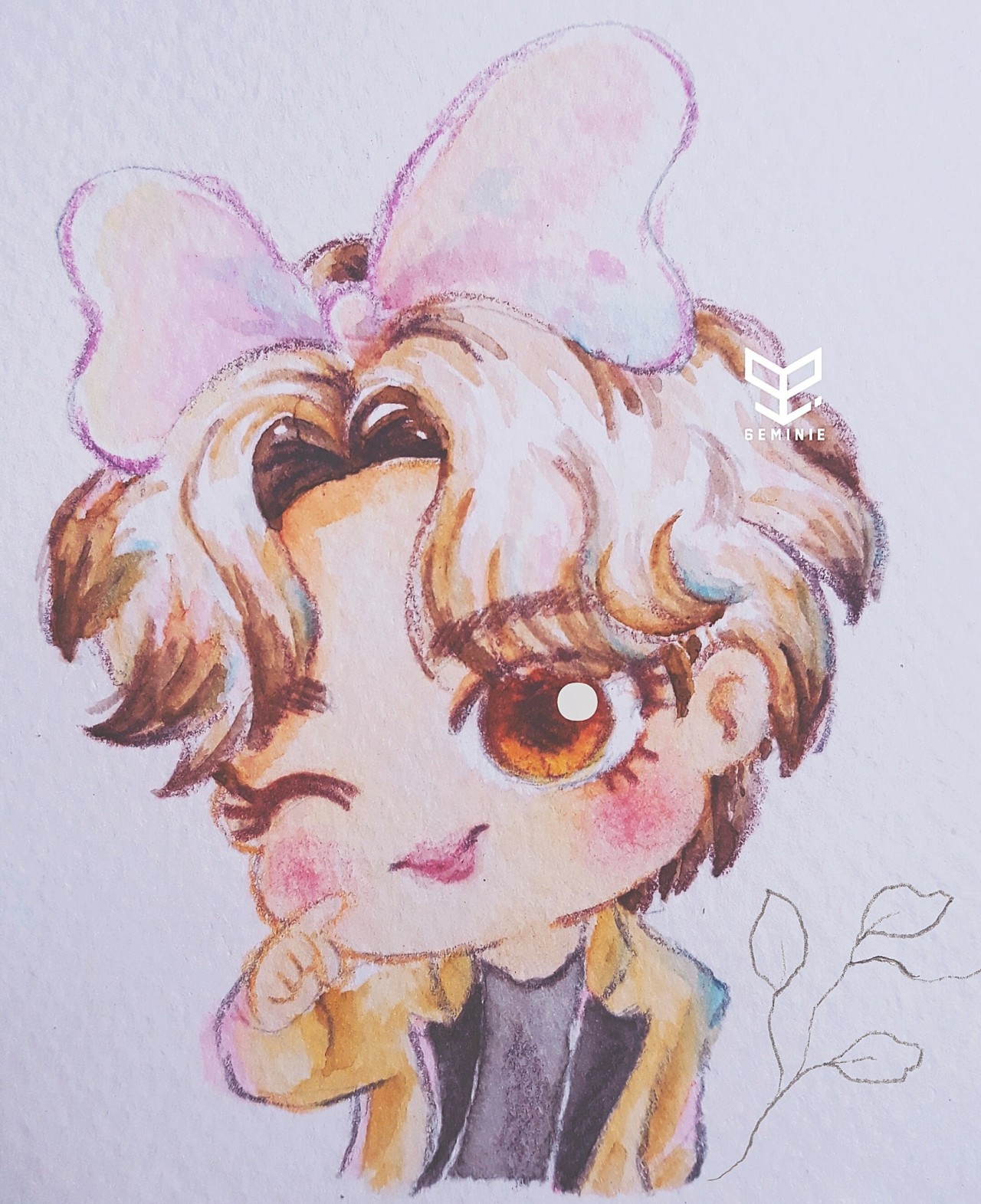 Cute Kawaii Bangtan Rainy Days Painting Kim Taehyung V 