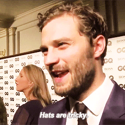 dailyjenns:  Jamie Dornan at the GQ Men of The Year Awards 2014.↳ “Hats atr tricky.” 