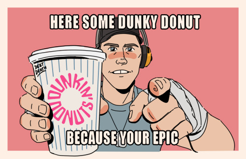 debtdeath: here’s a high effort meme drawing with period appropriate dunkin donuts logo 