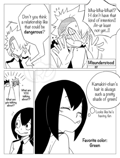 kitanoko:  littleroundpumpkin:  Class 1-B boys worry about their friend’s love life.This was meant to be a crack ship, but after making this I might actually ship it?Oh well what’s one more?   Wait who’s that grasshopper guy LOL